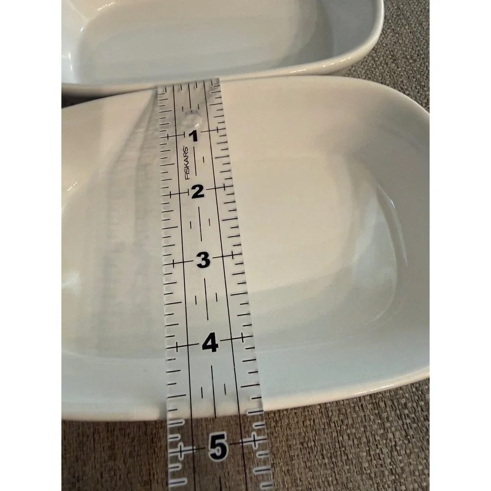 Vintage White Ceramic Oven Proof Japan Au Gratin Baking Dishes Set of 7